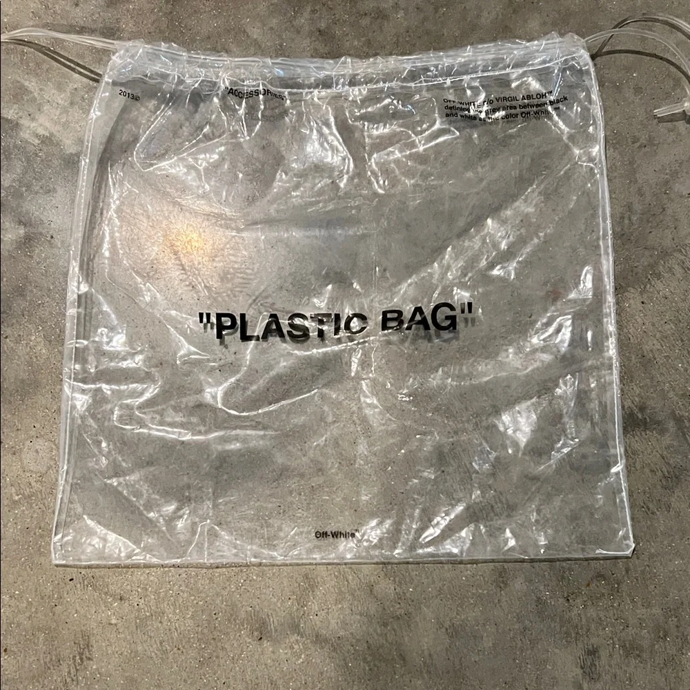 Authentic Off-White Transparent Tote with Black 